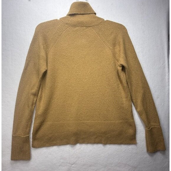 J Crew Women's Sz M Turtleneck Merino Wool Alpaca Blend Sweater Mustard Yellow - Picture 2 of 8